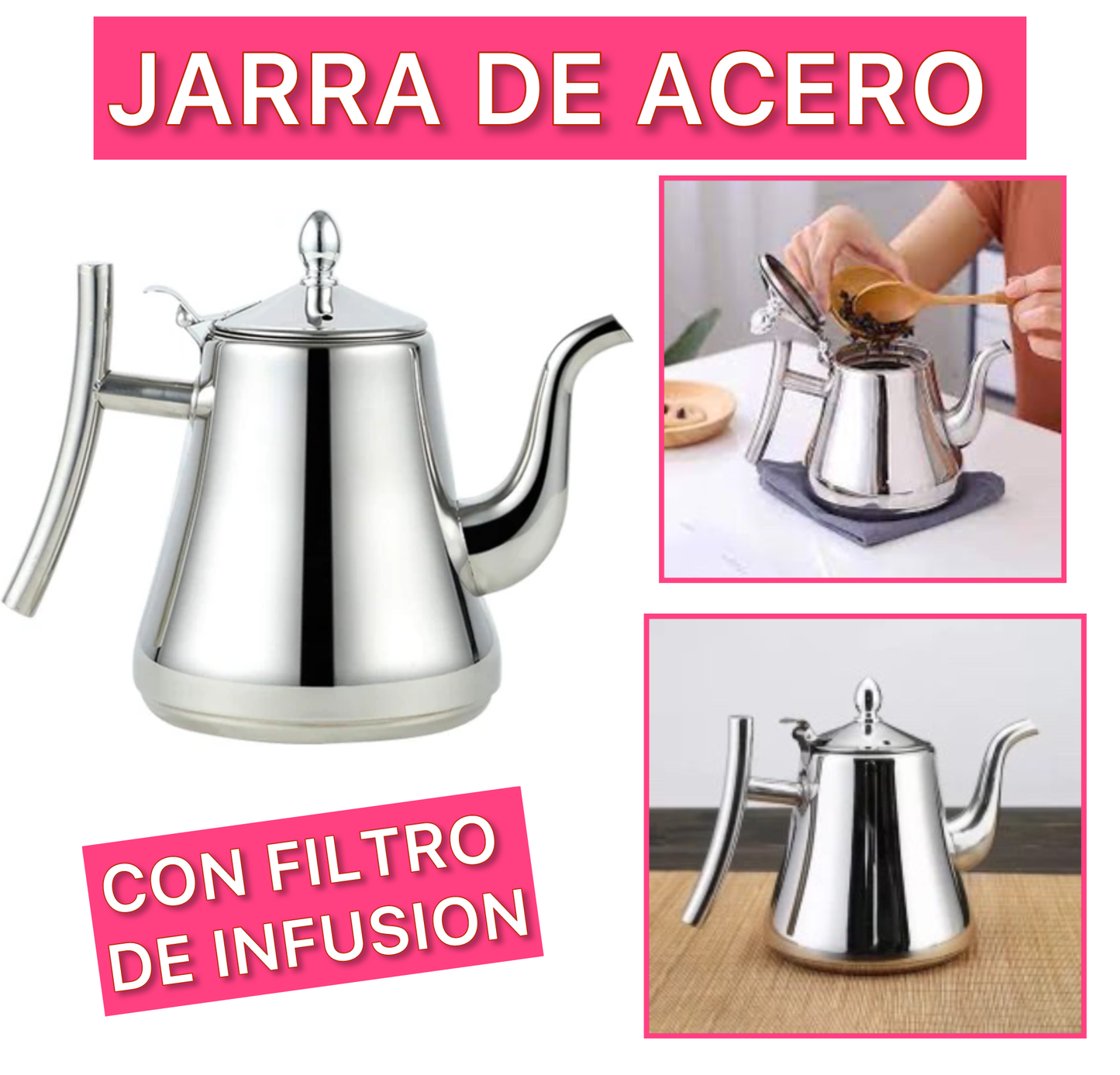 Jarra / cafetera con filtro para infusión de 2 Litros